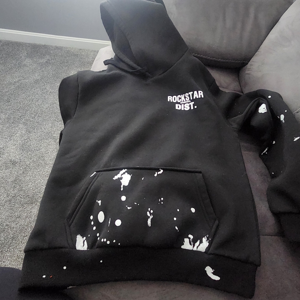 Black Hoodie with White Accents